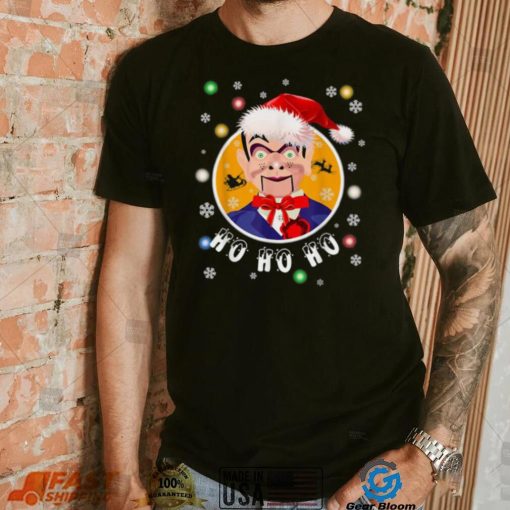 Ventriloquist Dummy In Santa Hat Christmas Shirt