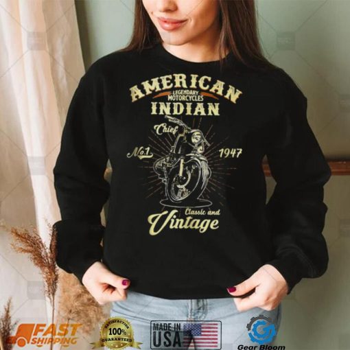 Vintage Est 1947 American Motorcycle Indian Logo shirt