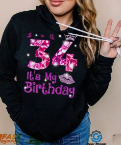 Vintage Happy 34 It’s My Birthday Crown Lips 34th Birthday Shirt