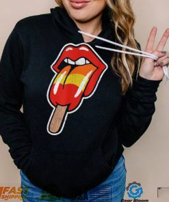 Vintage Retro Rock And Roll Lips With Popsicle Funny Sexy Shirt