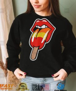 Vintage Retro Rock And Roll Lips With Popsicle Funny Sexy Shirt