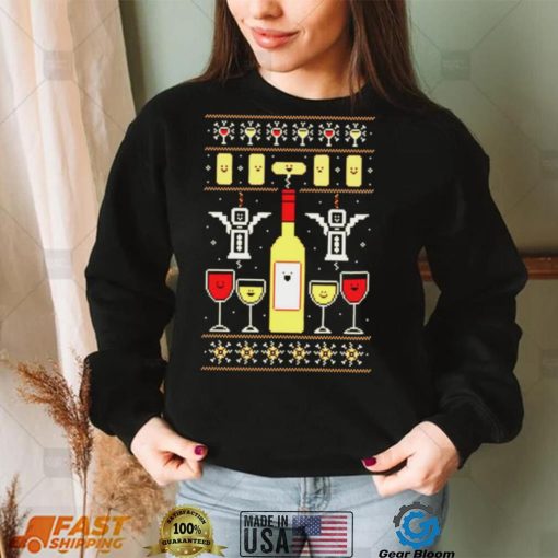 Wine Christmas Ugly Pattern shirt