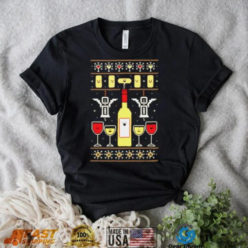 Wine Christmas Ugly Pattern shirt