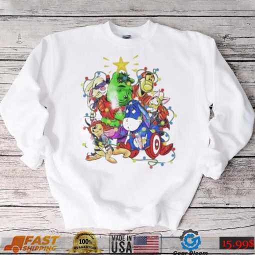 Winnie The Pooh Characters Marvel Christmas Light Shirt