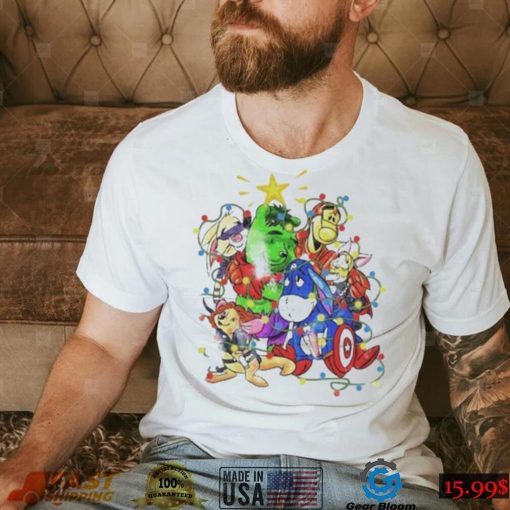 Winnie The Pooh Characters Marvel Christmas Light Shirt