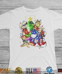 Winnie The Pooh Characters Marvel Christmas Light Shirt