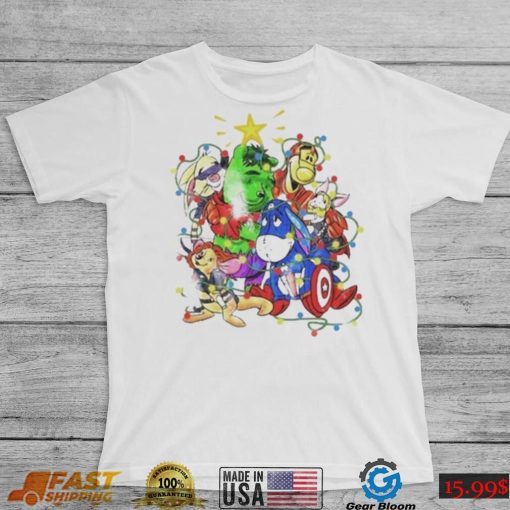 Winnie The Pooh Characters Marvel Christmas Light Shirt