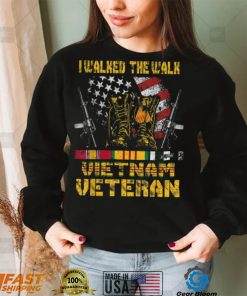 With Us Flag With Combat Boots Patriotic Vietnam Veteran New Design T Shirt