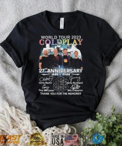 World Tour 2023 Coldplay 27th Anniversary 1996 2023 Thank You For The Memories Signatures Shirt