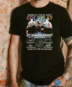 World Tour 2023 Coldplay 27th Anniversary 1996 2023 Thank You For The Memories Signatures Shirt