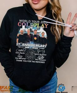 World Tour 2023 Coldplay 27th Anniversary 1996 2023 Thank You For The Memories Signatures Shirt