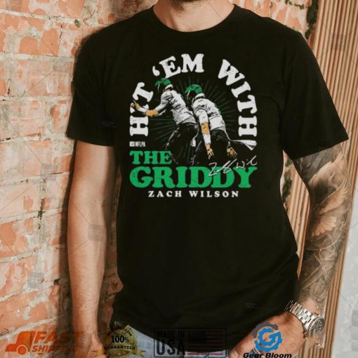 Zach Wilson New York Jets Hit ‘Em With The Griddy Signature Shirt