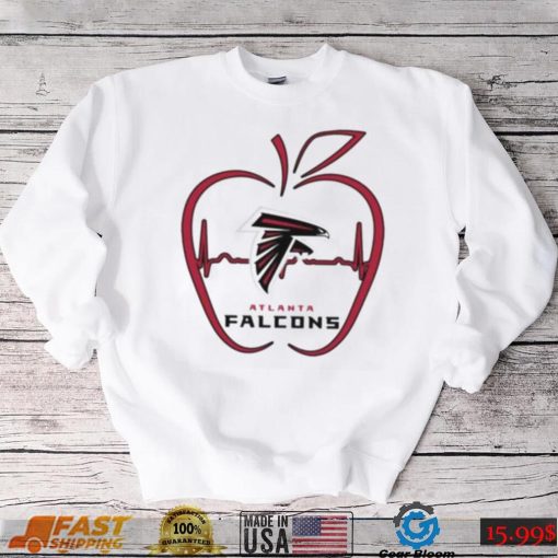 Apple Heartbeat Teacher Symbol Atlanta Falcons T Shirt