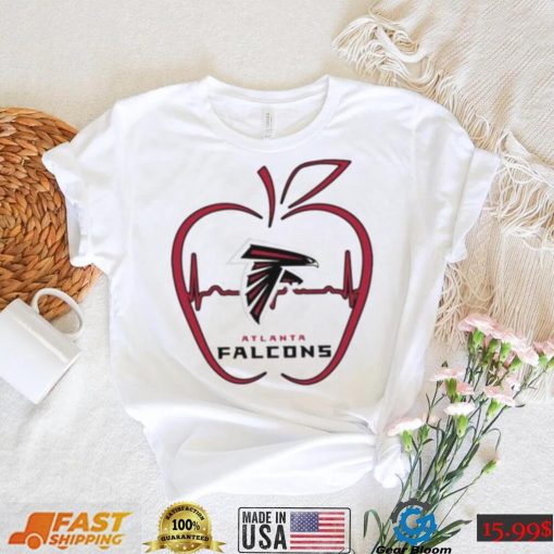 Apple Heartbeat Teacher Symbol Atlanta Falcons T Shirt