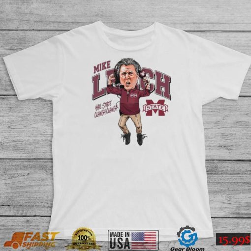 Mike leach caricature mississippI state university collection t shirt