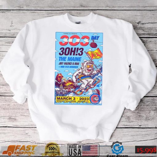 3oh!3 the Maine joey valence and brae march 3 2023 mission ballroom denver coportrait poster shirt