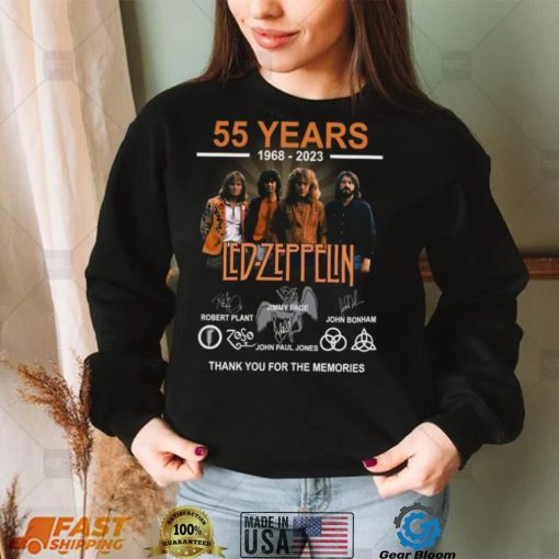 55 Years 1968 – 2023 Led Zeppelin Thank You For The Memories t shirt