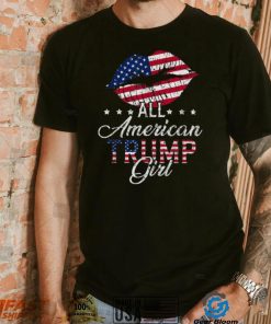 All American Trump Girl Usa Flag Lips Gop Vote 2024 Shirt