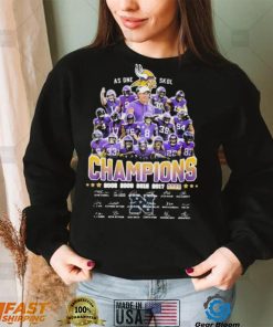 As One Skol Vikings NFC North Champions 2022 Signatures Shirt