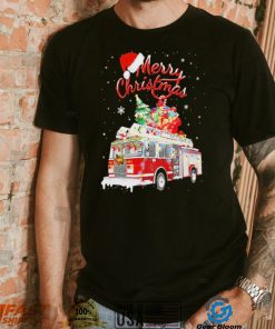 Awesome Firetruck Santa Sleigh Christmas Firefighter Shirt