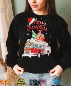 Awesome Firetruck Santa Sleigh Christmas Firefighter Shirt