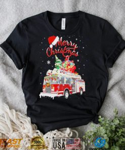 Awesome Firetruck Santa Sleigh Christmas Firefighter Shirt