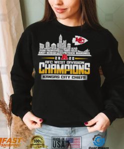 Kansas City Chiefs 2022 AFC west division Champions players name skyline shirt