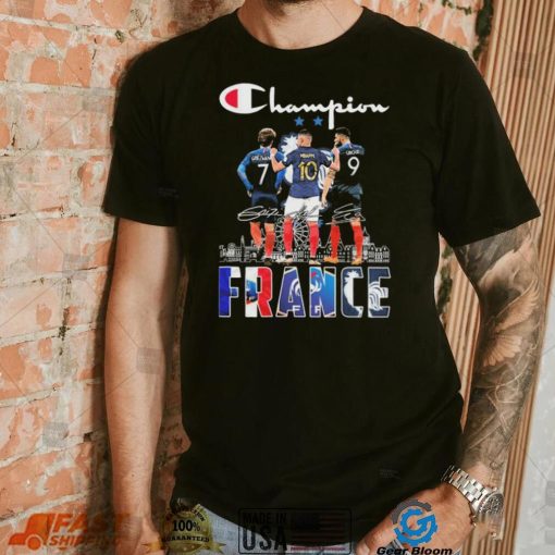 Champion Griezmann Mbappe And Giroud France Signatures Shirt