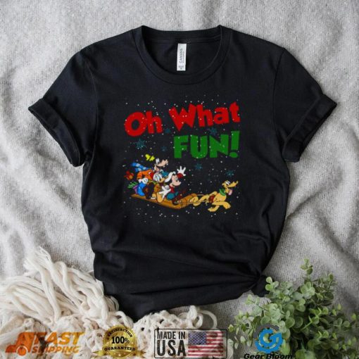 Christmas Oh What Fun Holiday Mickey And Donald Under Snow shirt