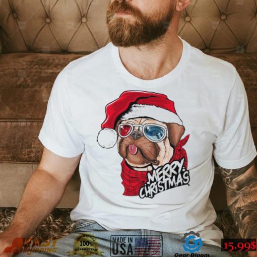 Cute Pug Merry Christmas And Happy New Year Shirt