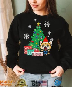 Cute Red Panda Aggretsuko Around The Christmas Tree Shirt