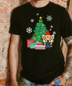 Cute Red Panda Aggretsuko Around The Christmas Tree Shirt