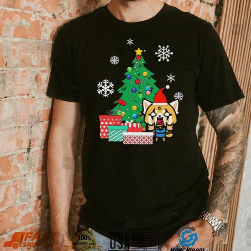 Cute Red Panda Aggretsuko Around The Christmas Tree Shirt