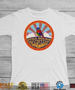 Dawn still Bernin rainbow colored bird with political goals logo shirt