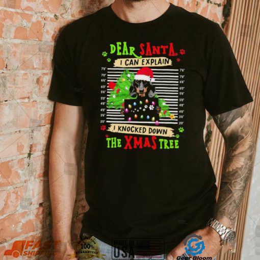 Dear Santa Dog I Can Explain I Knocked Down The Xmas Tree Shirt