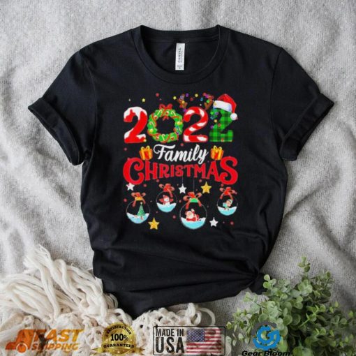 Family Christmas 2022 Merry Xmas Ball Light Garden Reindeer Shirt