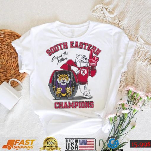 Georgia Bulldogs Caged The Kitties LSU Tigers 2022 Southeastern Champions Shirt