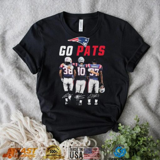 Go Pats Rhamondre Stevenson Mac Jones And Damien Harris Signatures Shirt