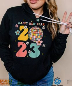 Hello 2023 Happy New Year Eve Party Retro Groovy Pajama T Shirt Hoodie