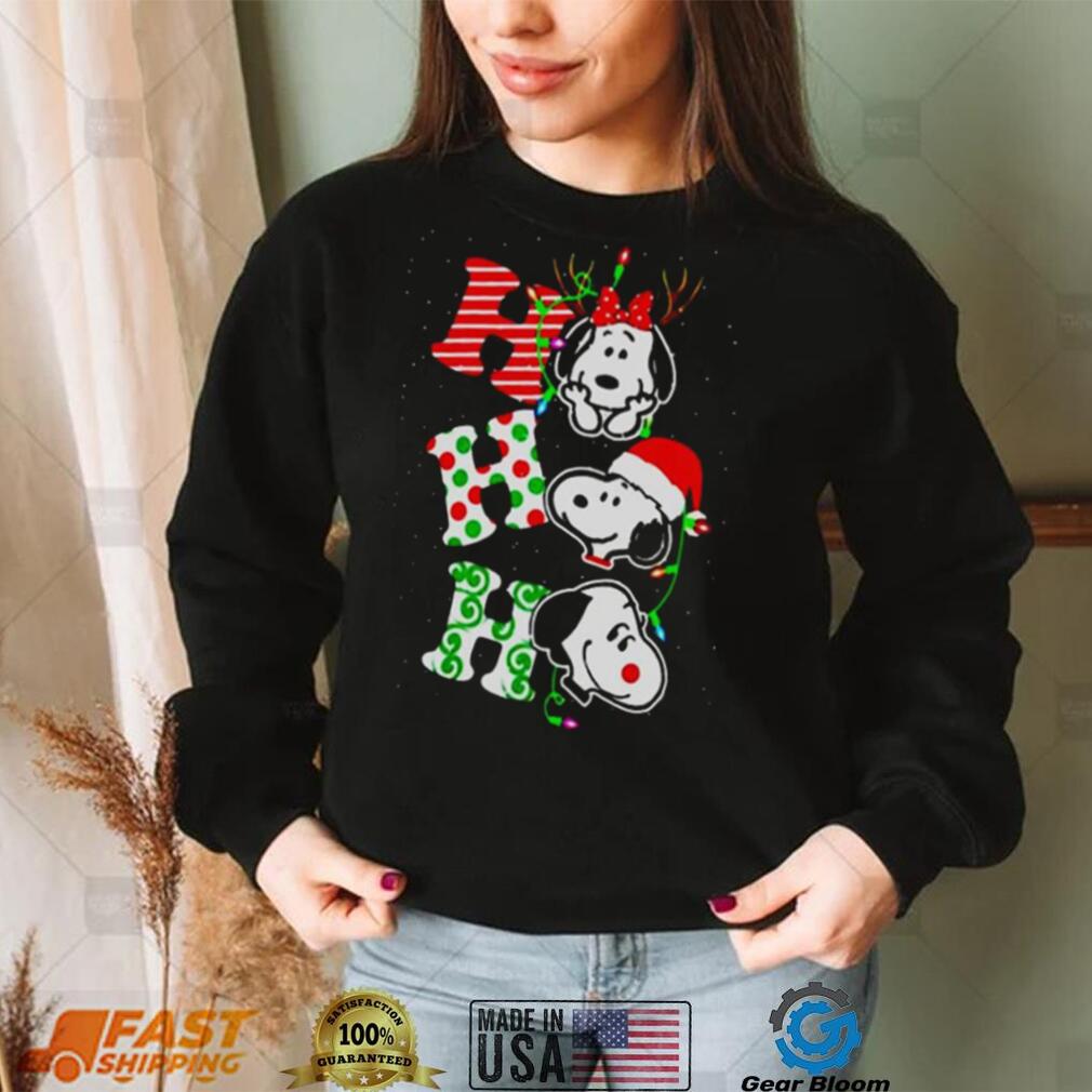 Ho Ho Ho Snoopy With Minne Christmas T Shirt – Peanutstee Store - Gearbloom