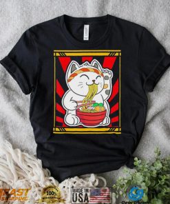 Kawaii Japanese Cat Eating Ramen Noodles Japanese Food Anime T Shirt