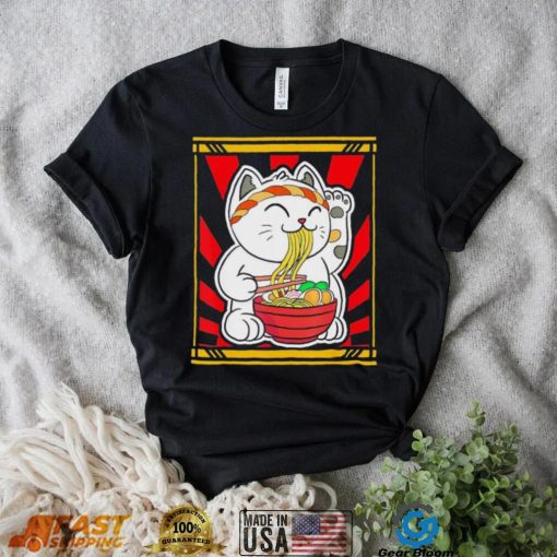 Kawaii Japanese Cat Eating Ramen Noodles Japanese Food Anime T Shirt