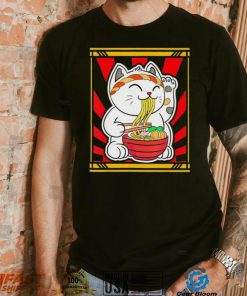 Kawaii Japanese Cat Eating Ramen Noodles Japanese Food Anime T Shirt