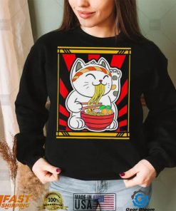 Kawaii Japanese Cat Eating Ramen Noodles Japanese Food Anime T Shirt