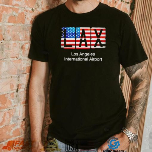 LAX Los Angeles International Airport American flag shirt