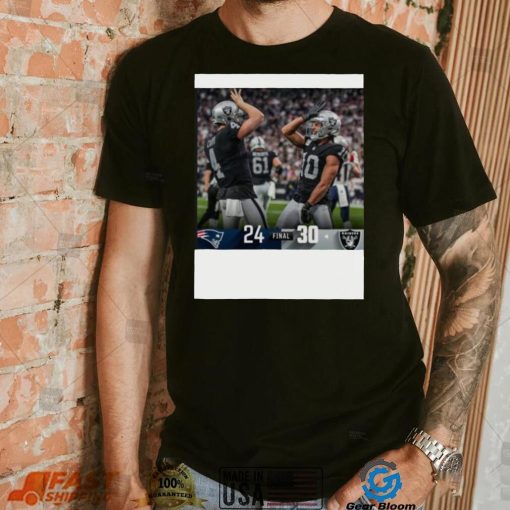 Las Vegas Raiders 30 24 Patriots NFL 2022 matchup final score shirt