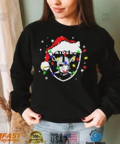 Las Vegas Raiders Santa Hat Christmas Light Shirt