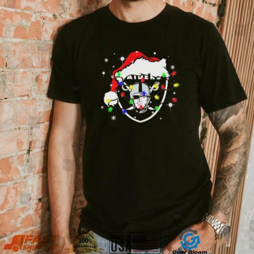 Las Vegas Raiders Santa Hat Christmas Light Shirt