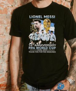 Lionel Messi 16th anniversary Fifa World Cup 2006 2022 thank you for the memories signature shirt