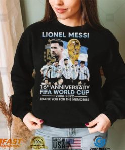 Lionel Messi 16th anniversary Fifa World Cup 2006 2022 thank you for the memories signature shirt